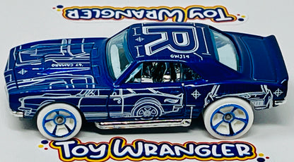 2 x 2024 Hot Wheels 1967 Camaro Blue HW Art Cars Mattel Toy Car Vehicle