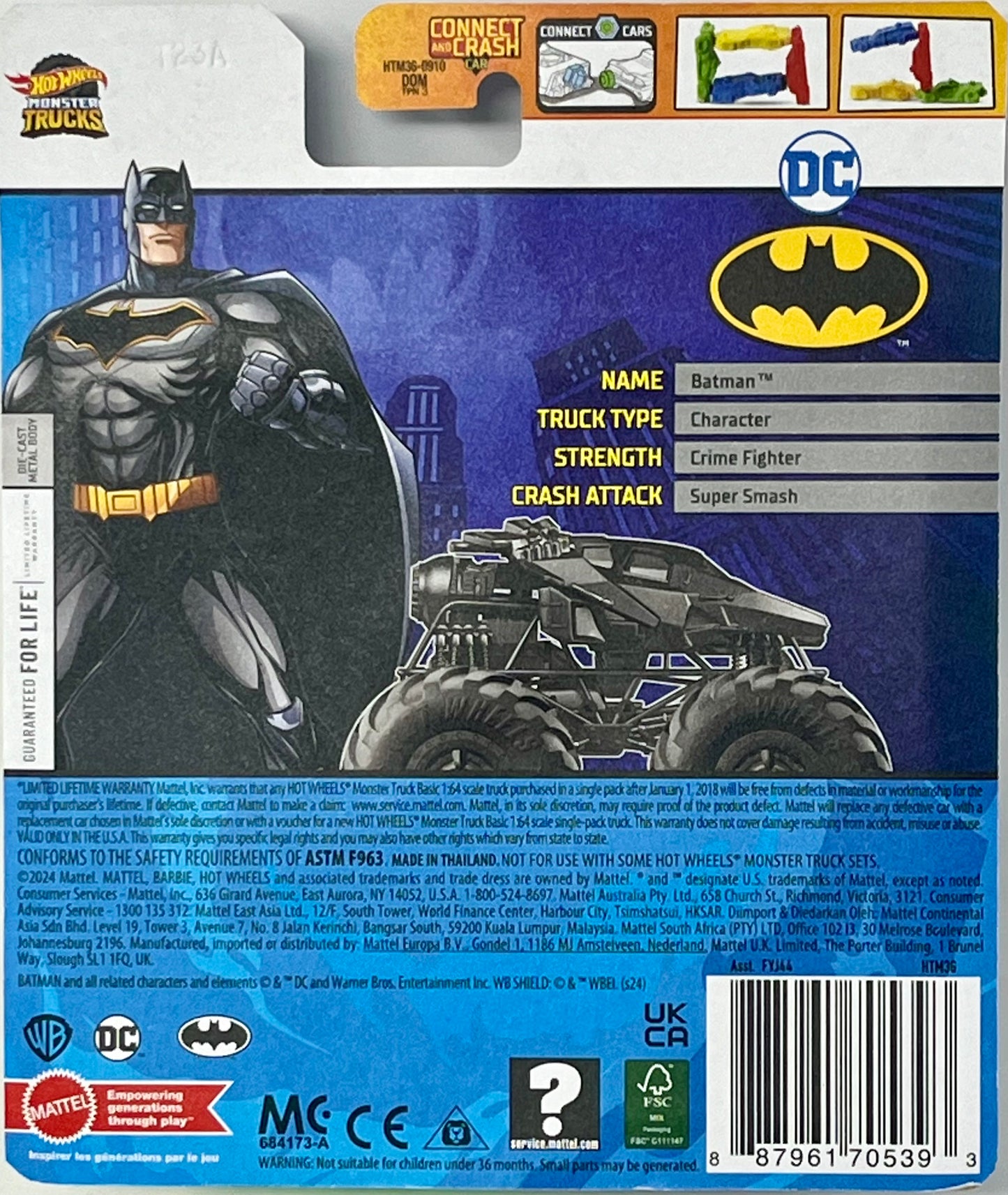 Hot Wheels Monster Trucks DC Comics The Bat Batmobile Diecast Car