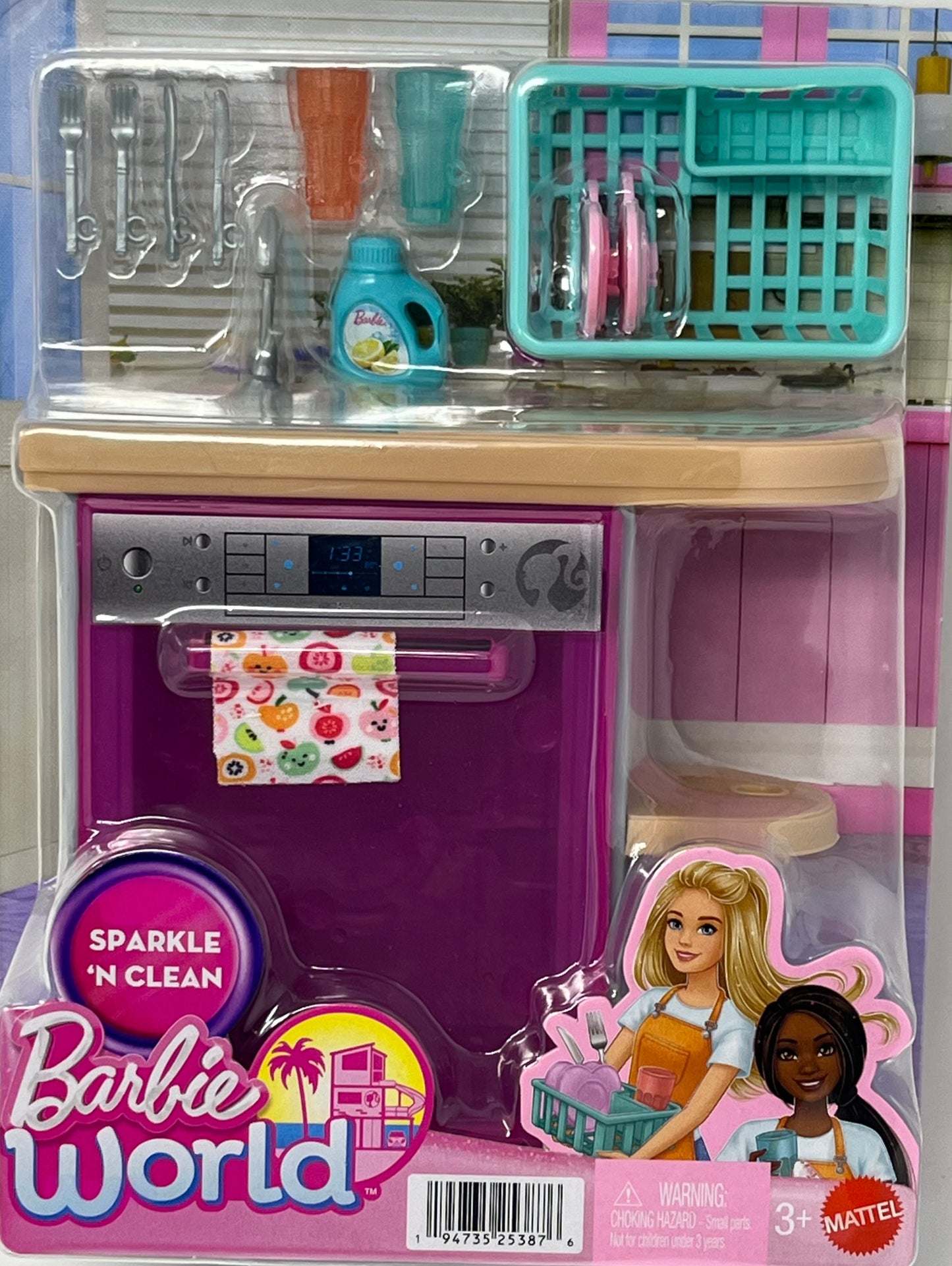 Barbie World Toy Dishwasher Set