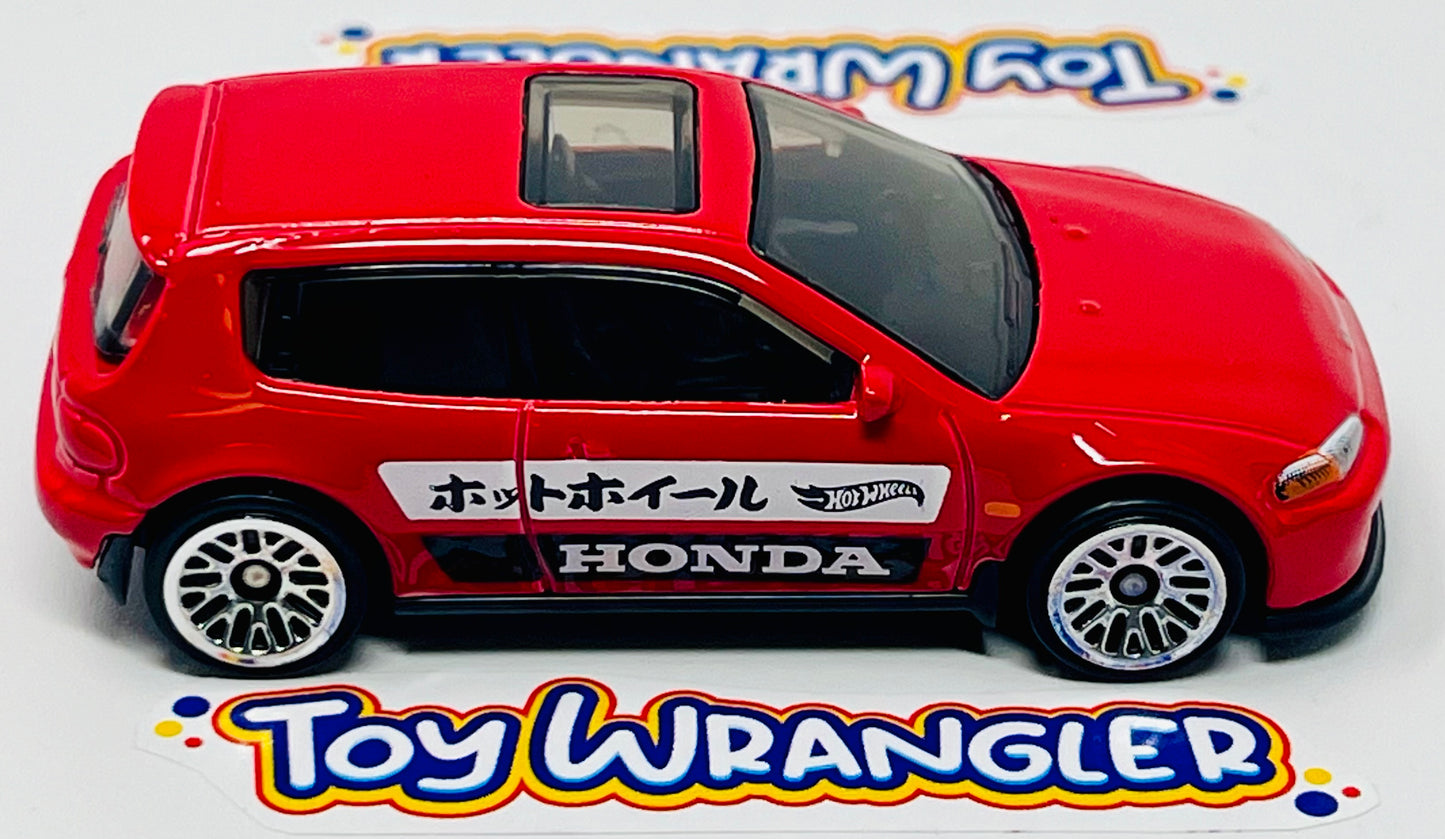 Two Hot Wheels  Red '92 Honda Civic EG (#4/10)  J-Imports