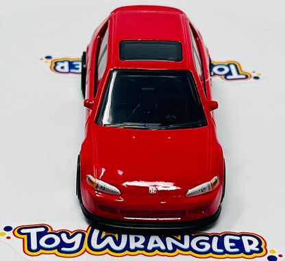 Two Hot Wheels  Red '92 Honda Civic EG (#4/10)  J-Imports