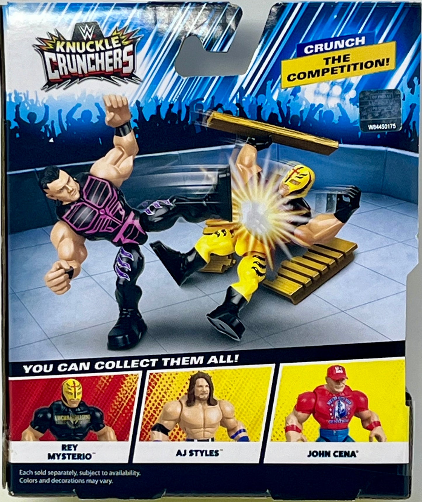 WWE Knuckle Crunchers Dominik Mysterio Action Figure & Accessories, Bone-Crunching Movement, 3.25-inch