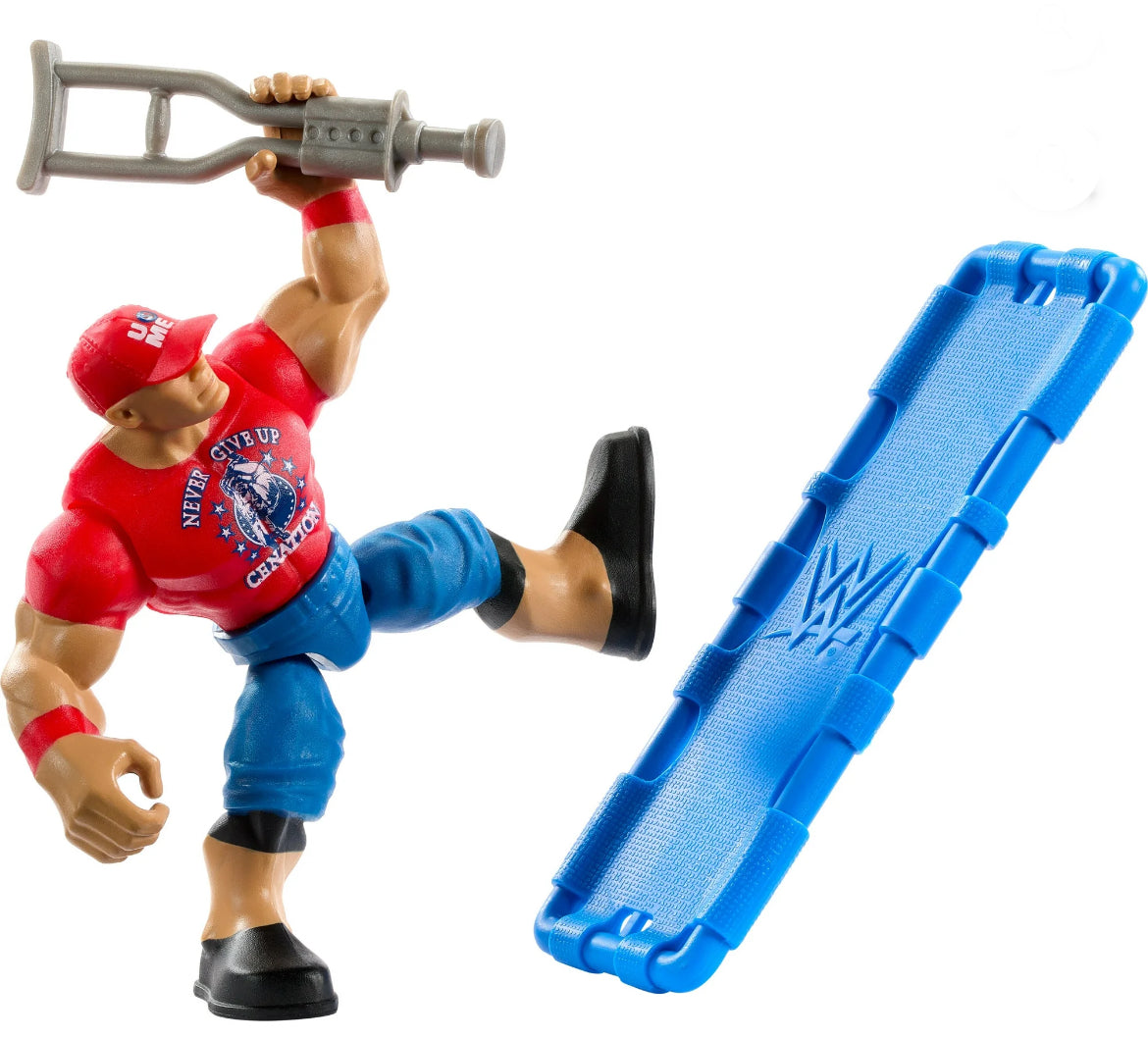 WWE Knuckle Crunchers John Cena Action Figure & Accessories, Bone-Crunching Movement, 3.25-inch