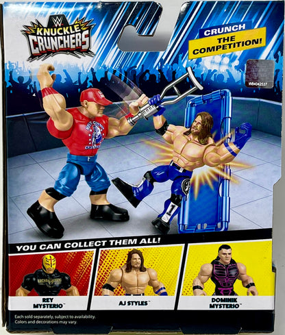 WWE Knuckle Crunchers John Cena Action Figure & Accessories, Bone-Crunching Movement, 3.25-inch