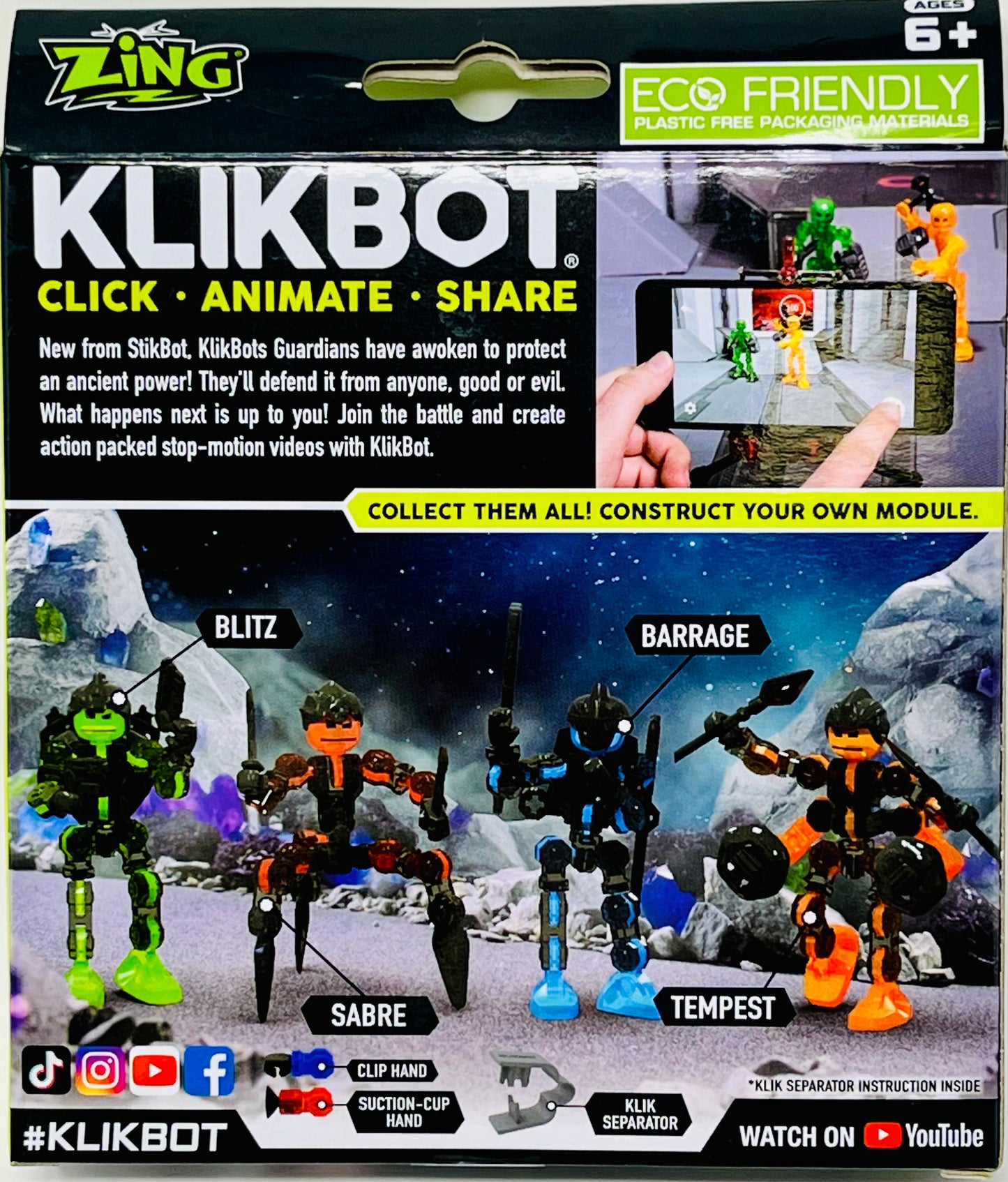 Zing KLIKBOT Click Animate Share Figure Tempest