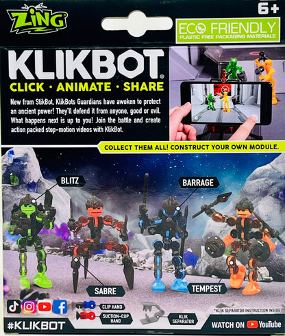 Zing Klikbot Guardians Stop Motion Animation Blitz Figure