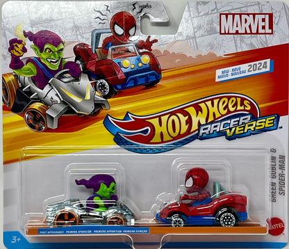 Hot Wheels Racer Verse Marvel Green Goblin & Spider-Man 2 Pack