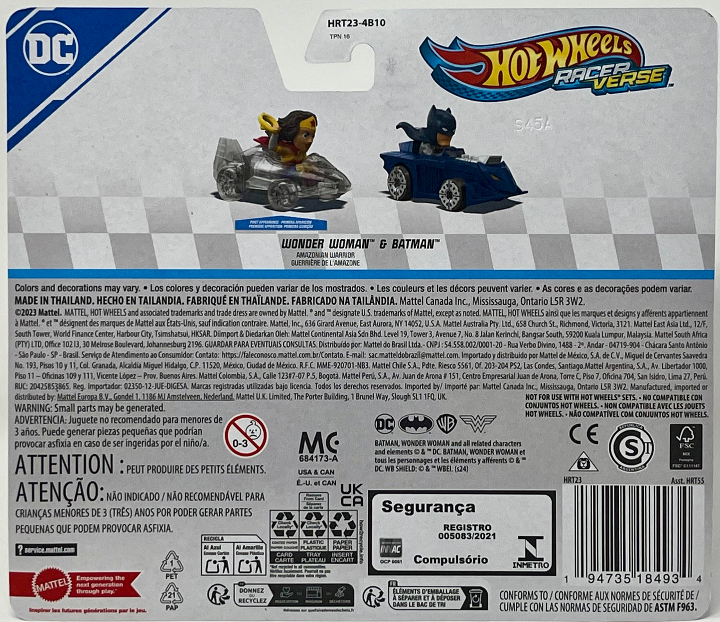 Hot Wheels Racer Verse Batman & Wonder Woman First Appearance 2 Pack 2024