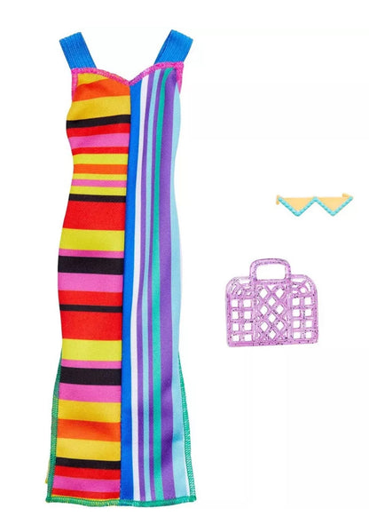 Barbie Fashionistas Outfit Fashion Pack Striped Dress, Shades & Purse