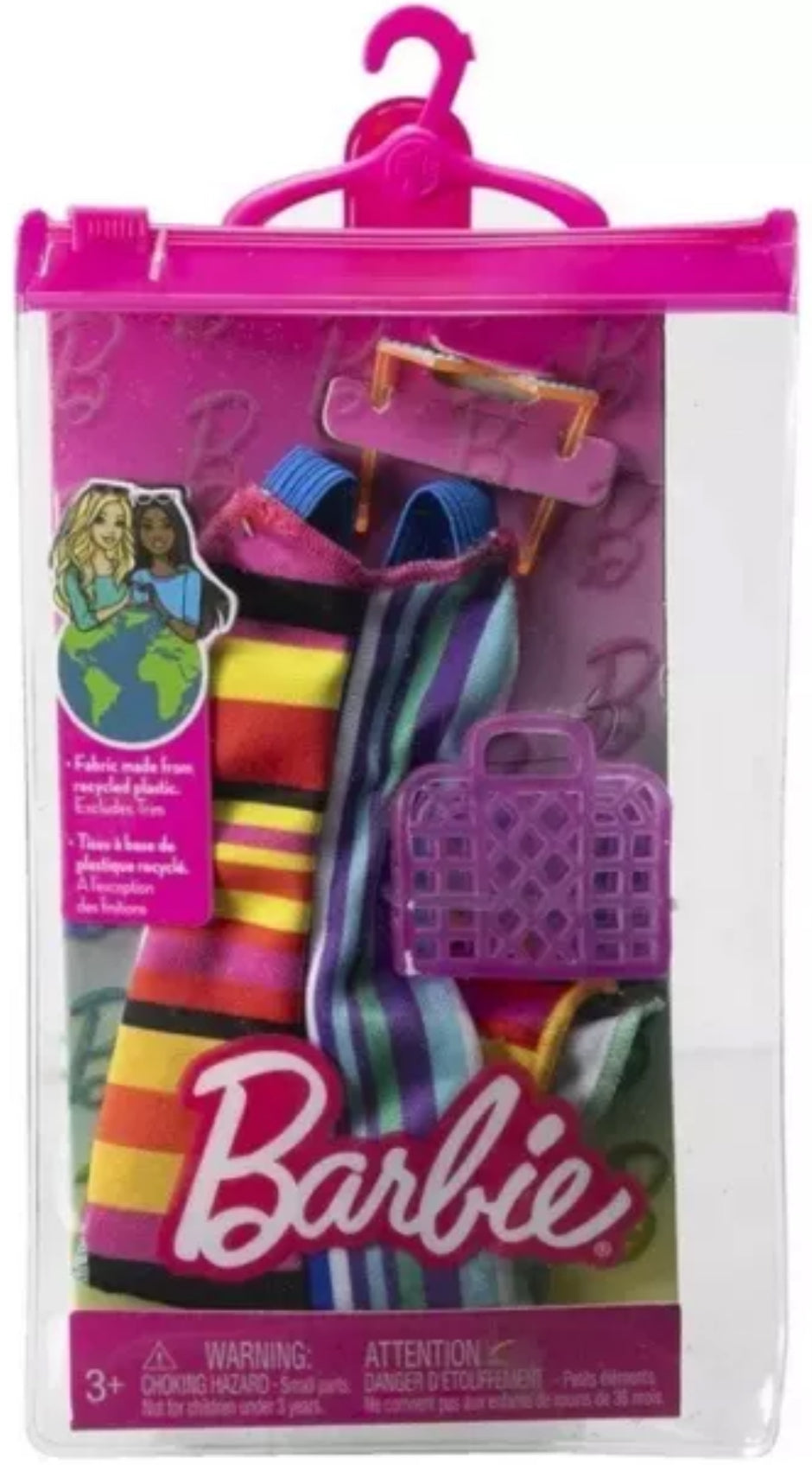 Barbie Fashionistas Outfit Fashion Pack Striped Dress, Shades & Purse