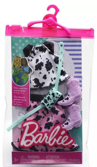 Barbie Clothing Fashion Pack Cowgirl Top & Skirt Bag Boots