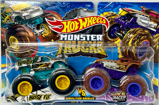 Hissy Fit VS Ratical Racer Demolition Doubles Hot Wheels Monster Trucks