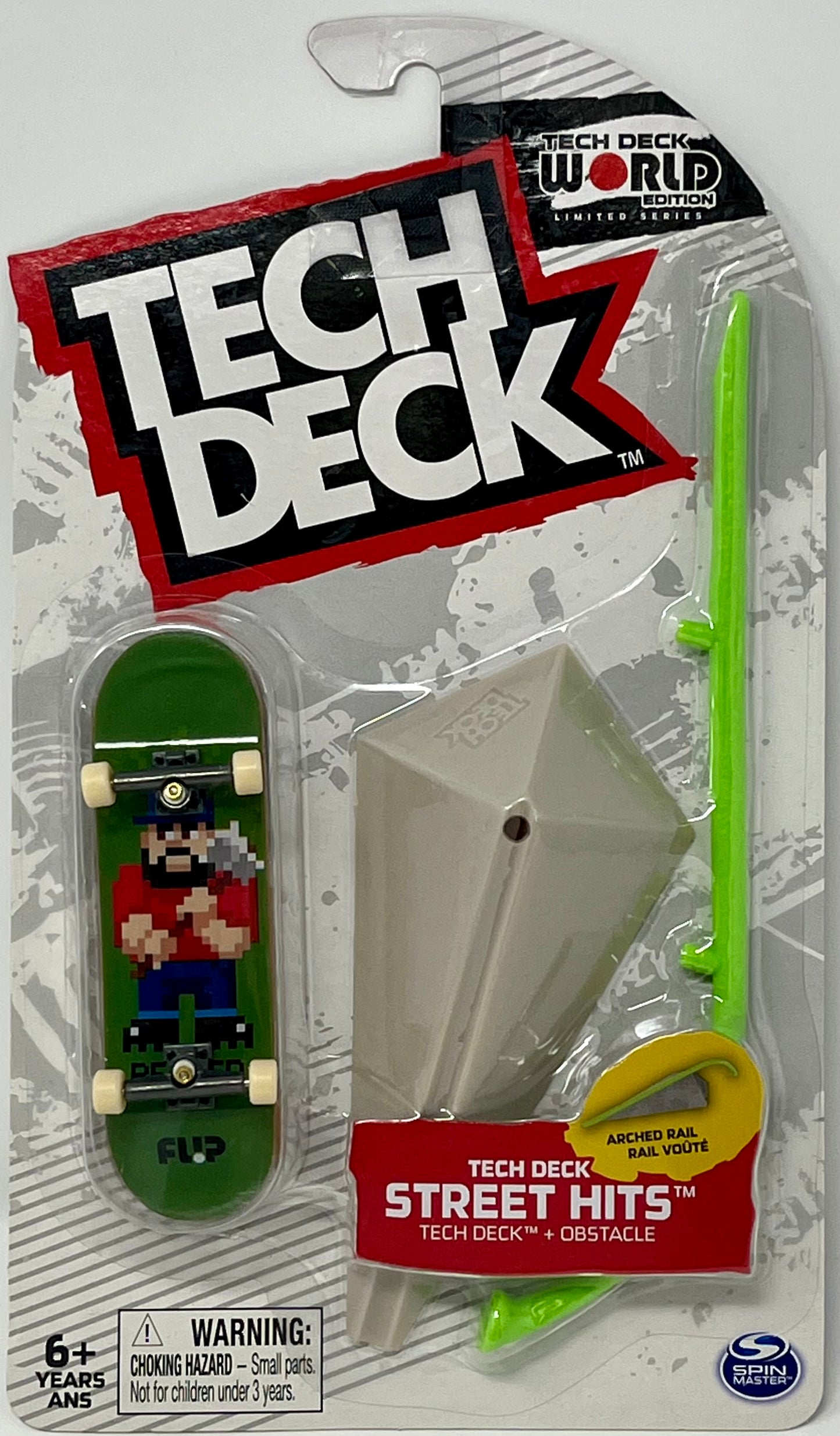 Tech Deck Street Hits Series Arched Rail Obstacle Flip Skateboard World Edition