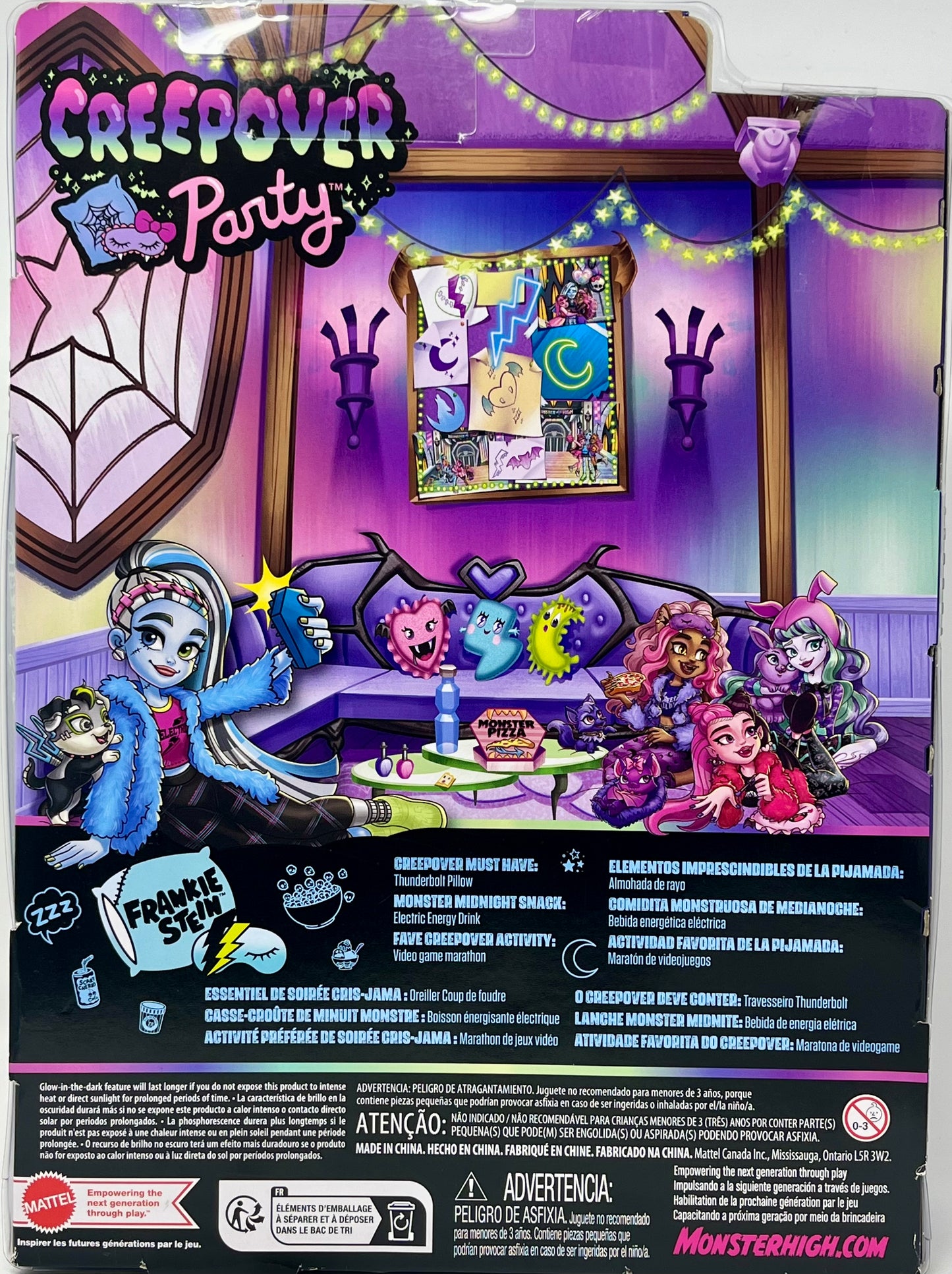 Monster High Creepover Party Frankie Stein Doll & Pet Watzie W/ Accessories