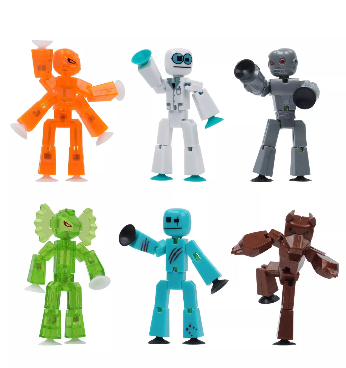 Zing Stikbot Monster Werewolf & Cyborg Pack Set of 6 Stikbot Monster