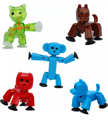 Zing Stikbot Pets 5 Pack, Set of 5 Stikbot Collectable Action Figures