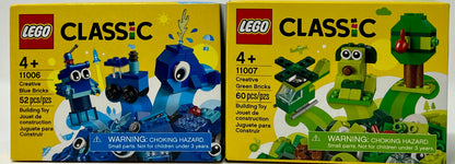 LEGO CLASSIC: Creative Green Bricks (11007) & Blue Bricks Ideas (11006)