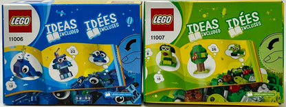 LEGO CLASSIC: Creative Green Bricks (11007) & Blue Bricks Ideas (11006)