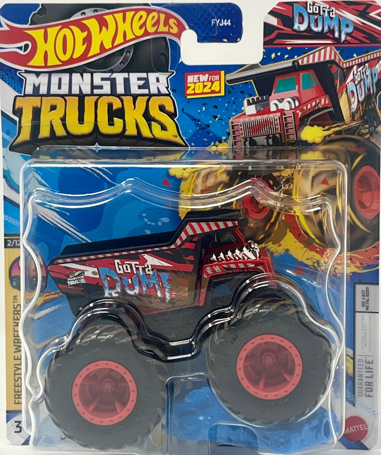 NEW 2024 Hot Wheels Monster Trucks Gotta Dump Black & Red Freestyles Wreckers