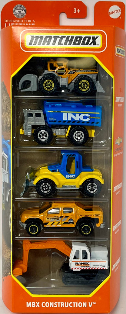 Matchbox MBX Construction V 5-Pack | Chevy Colorado | INC CONSTRUCTION