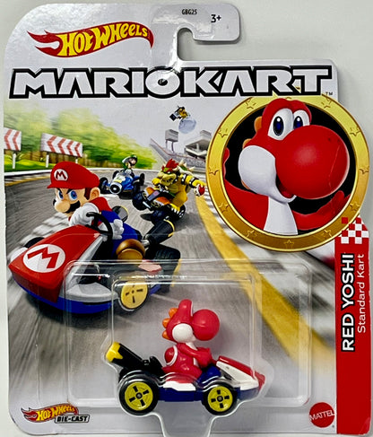 New Hot Wheels 1:64 Mario Kart Red Yoshi Standard Kart