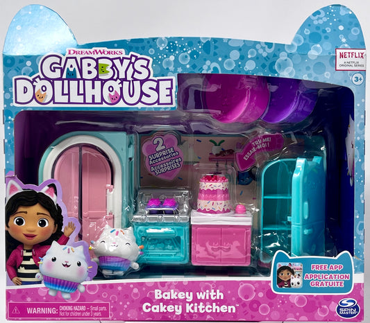 Gabby’s Dollhouse, Bakey with Cakey Kitchen with Figure and 3 Accessories, 3 Furniture and 2 Deliveries, Kids Toys for Ages 3 and up