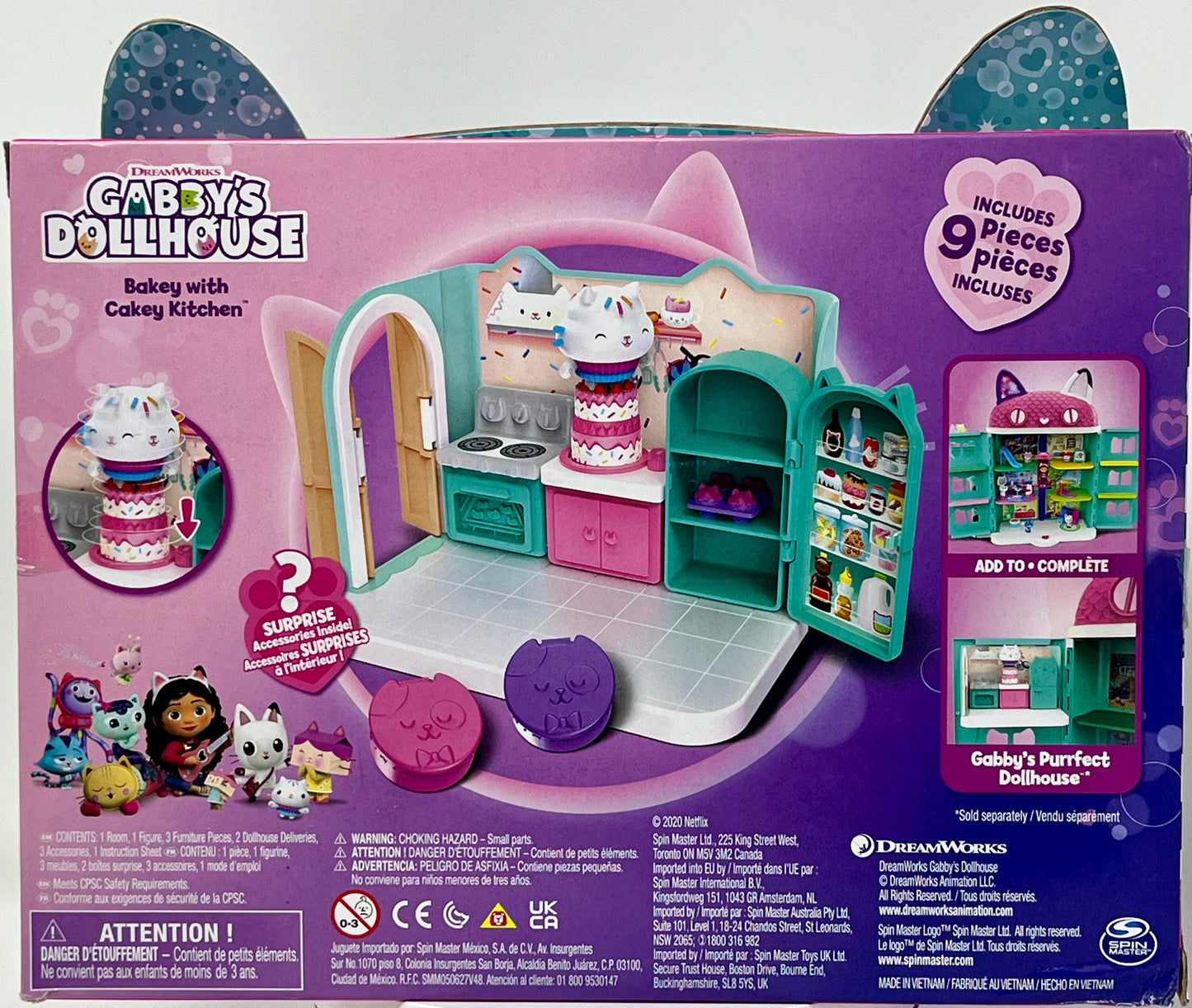 Gabby’s Dollhouse, Bakey with Cakey Kitchen with Figure and 3 Accessories, 3 Furniture and 2 Deliveries, Kids Toys for Ages 3 and up