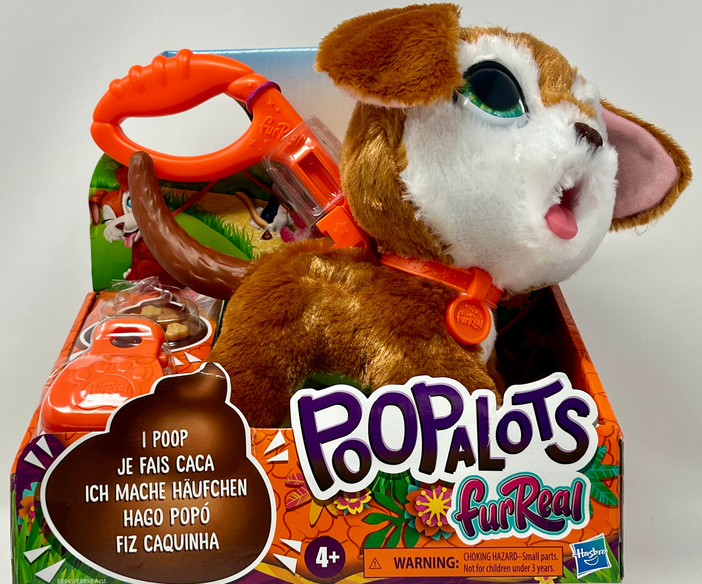 Play furReal Poop-A-Lots Big Wags Interactive 8-inch Walking Plush Stuffed Animal, Pooping Puppy with Leash, 14-Pieces, Kids Toys for Ages 4 Up