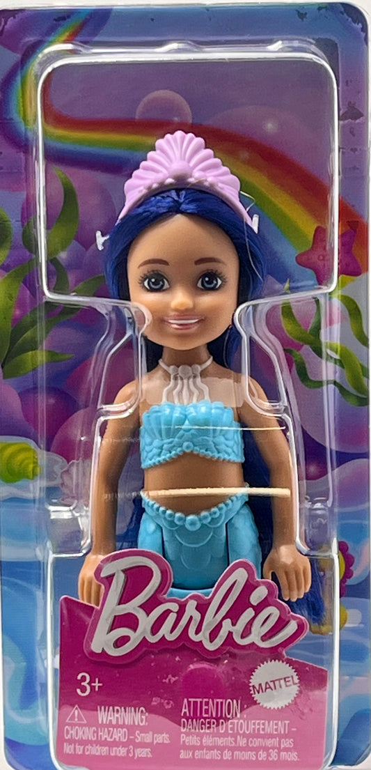 Barbie Dreamtopia Chelsea Mermaid Small Doll with Midnight Blue Hair & Ombre Tail, Tiara Accessory, Doll Bends at Waist