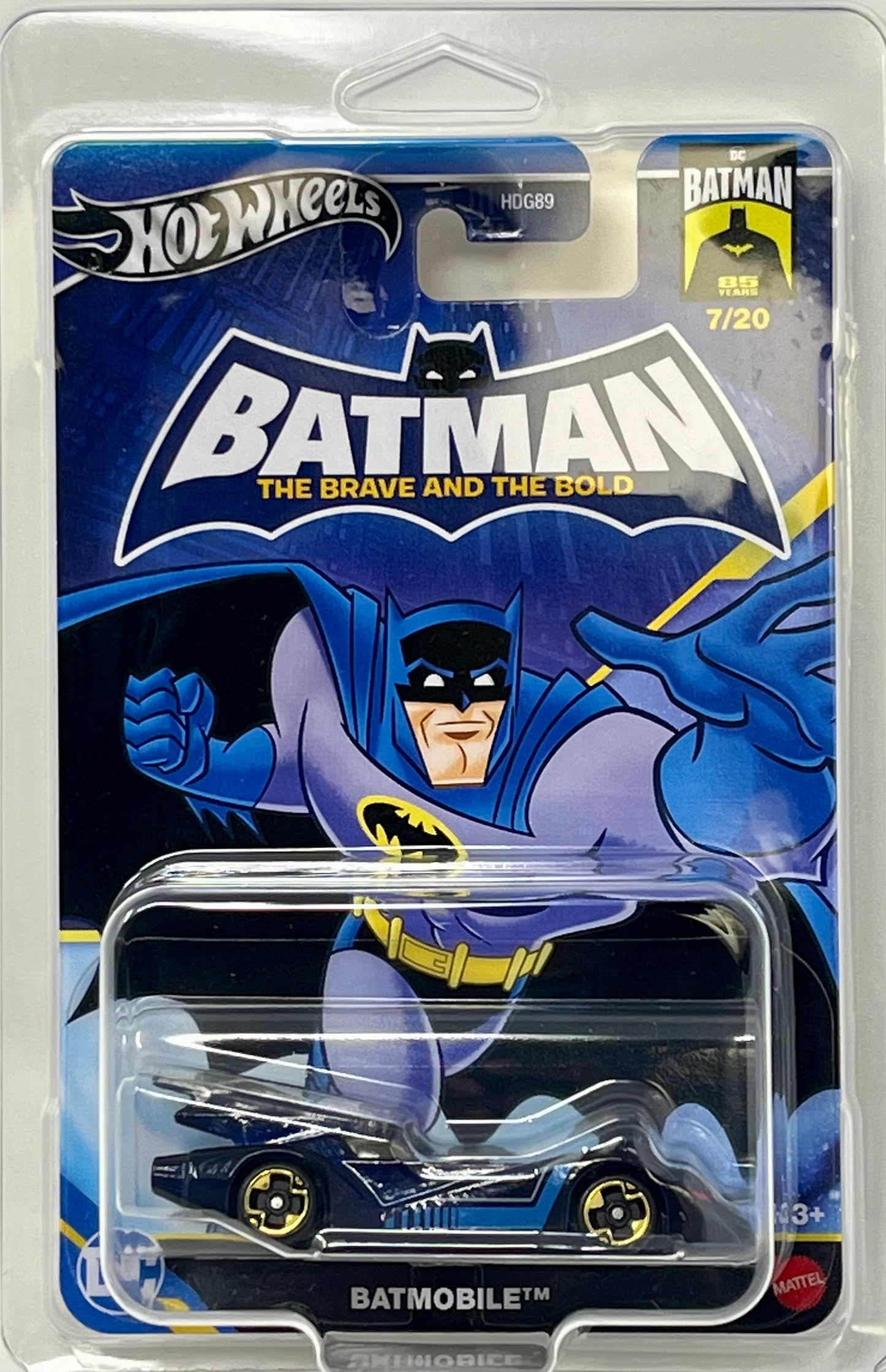 Hot Wheels Batman The Brave And The Bold Batmobile Blue 7/20  with Protector