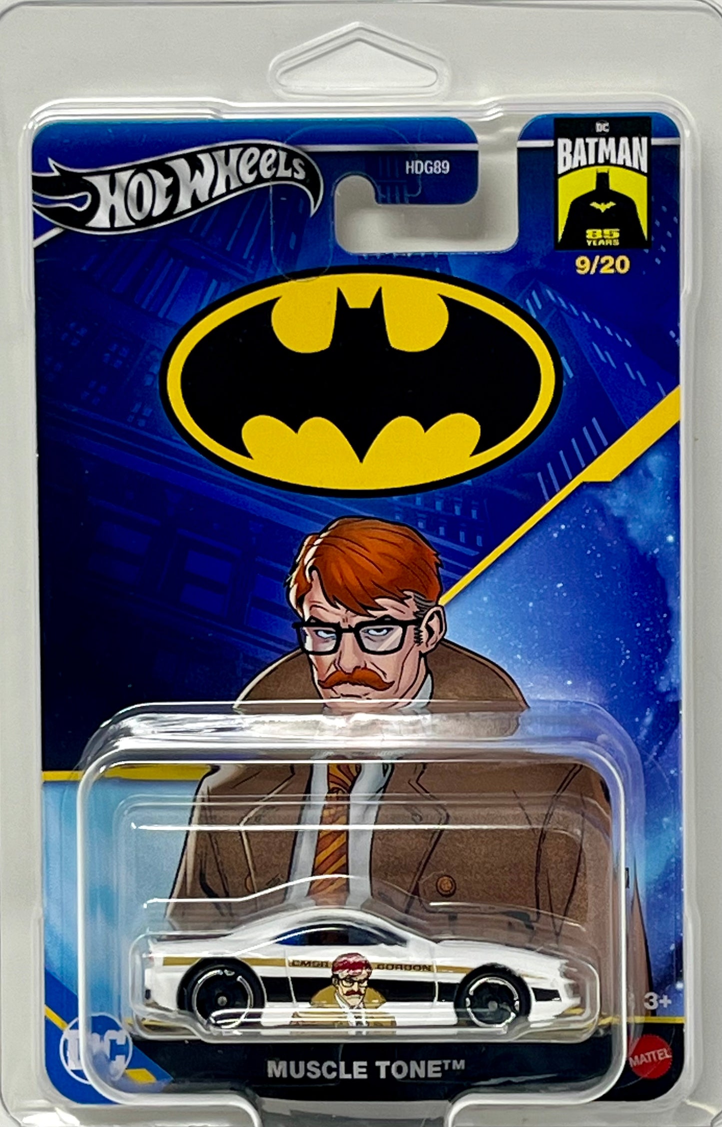 Hot Wheels Batman Series Muscle Tone Commissioner Gordon 9/20 with Protector