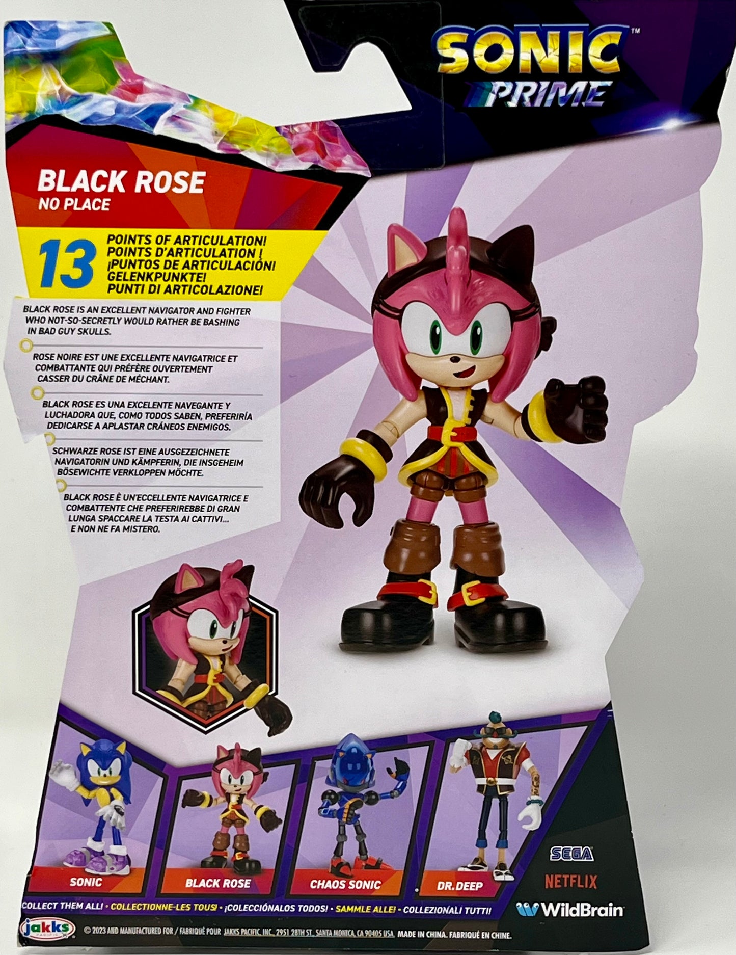 Jakks Pacific Netflix Sonic Prime No Place Black Rose 5" Action Figure