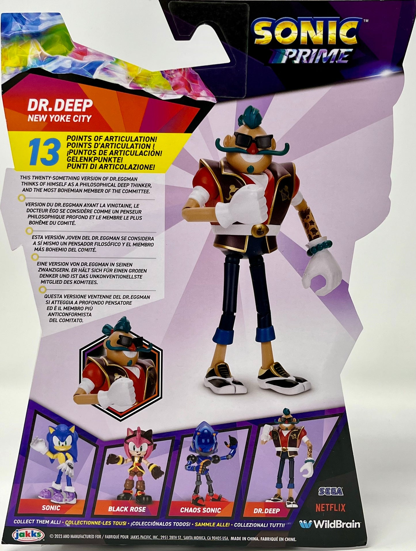 Jakks Sonic Prime Wave 3 New Yoke City Dr. Deep 5" Action Figure