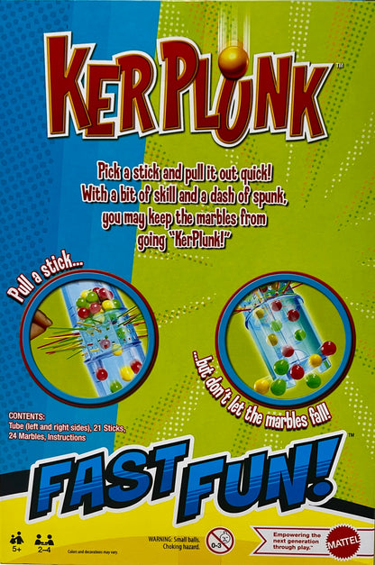 Mattel Games Fast Fun Blokus/Kerplunk, Two Player Game, Playing Time Approx. 15 Minutes, Age 5+