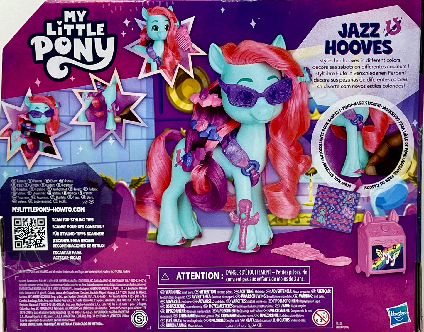 My Little Pony JAZZ HOOVES Pedicure Party 6” Figure Accessories & Stickers