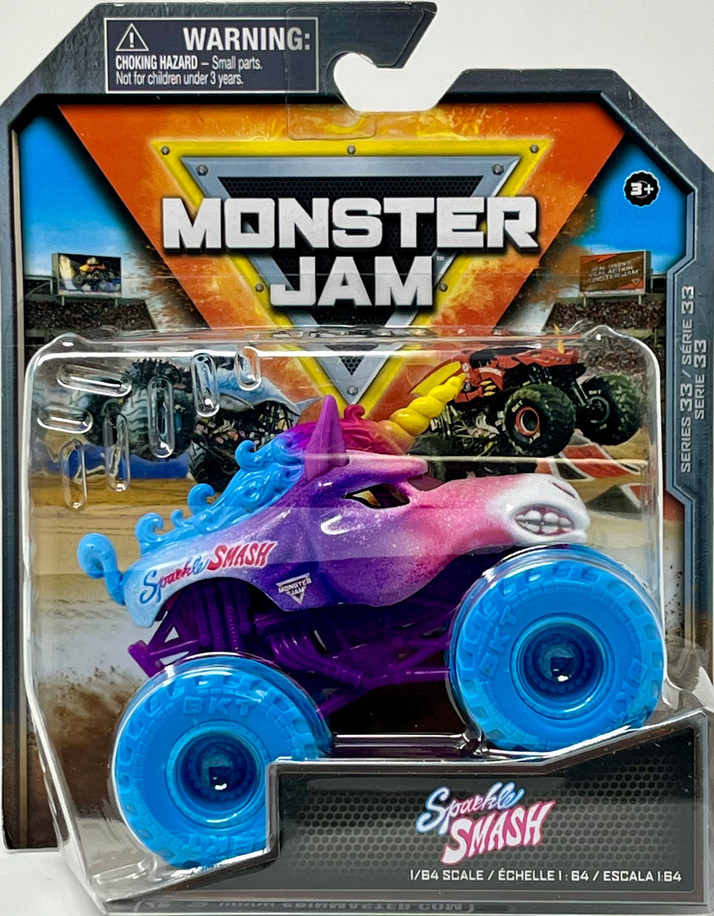 New SPARKLE SMASH Unicorn Monster Jam Truck Series 33 1/64