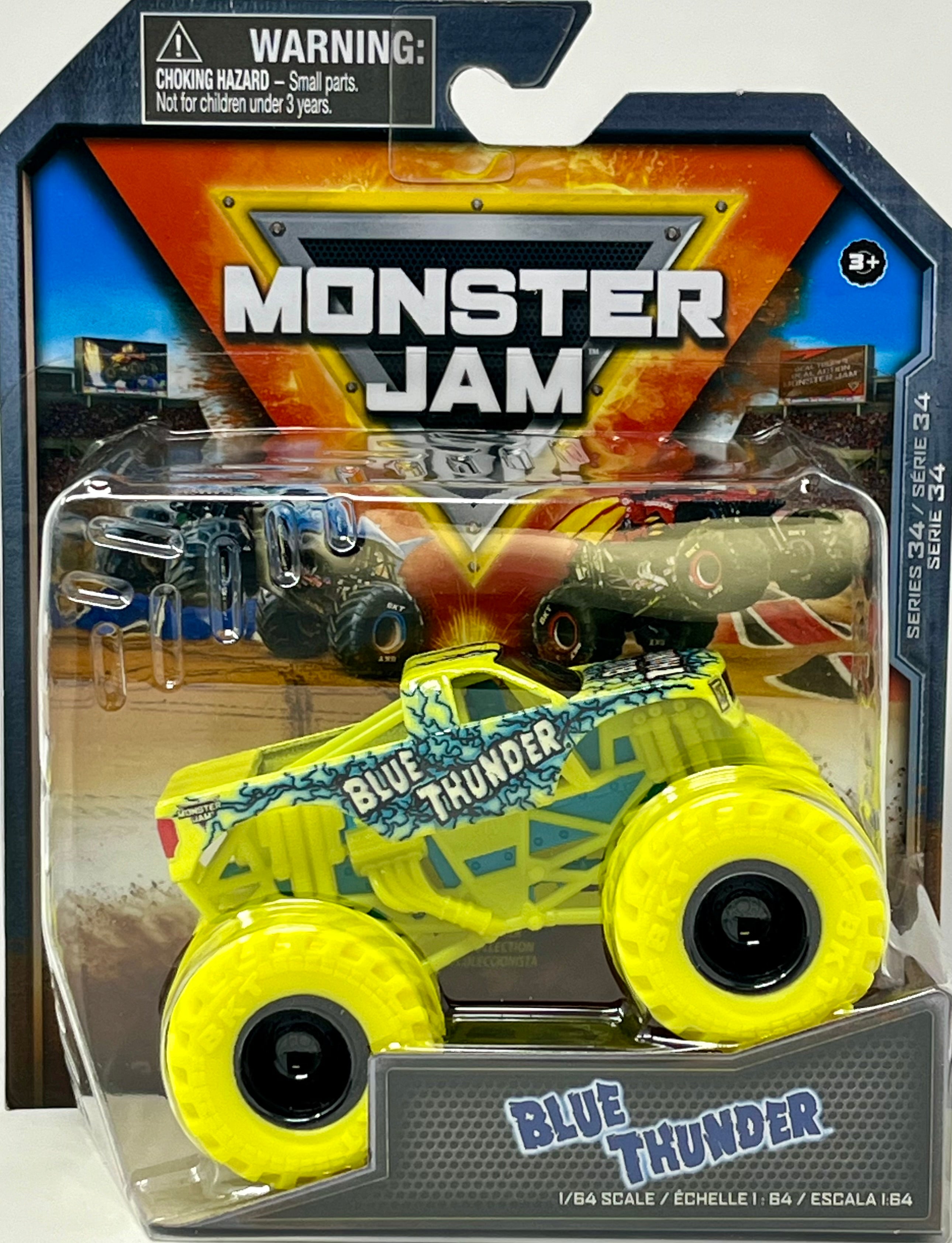 2024 Spin Master Monster Jam Series 34 Blue Thunder Feel The Energy Toy Wrangler