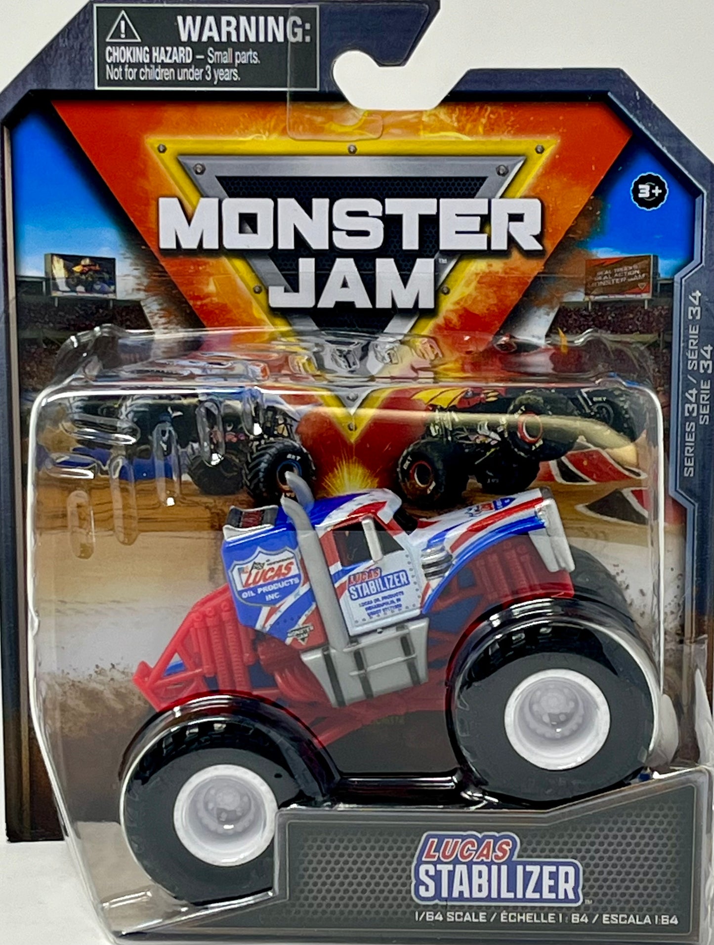 Monster Jam 2024 Official 1:64 Diecast Truck Series 34 Arena Favorites Lucas Stabilizer