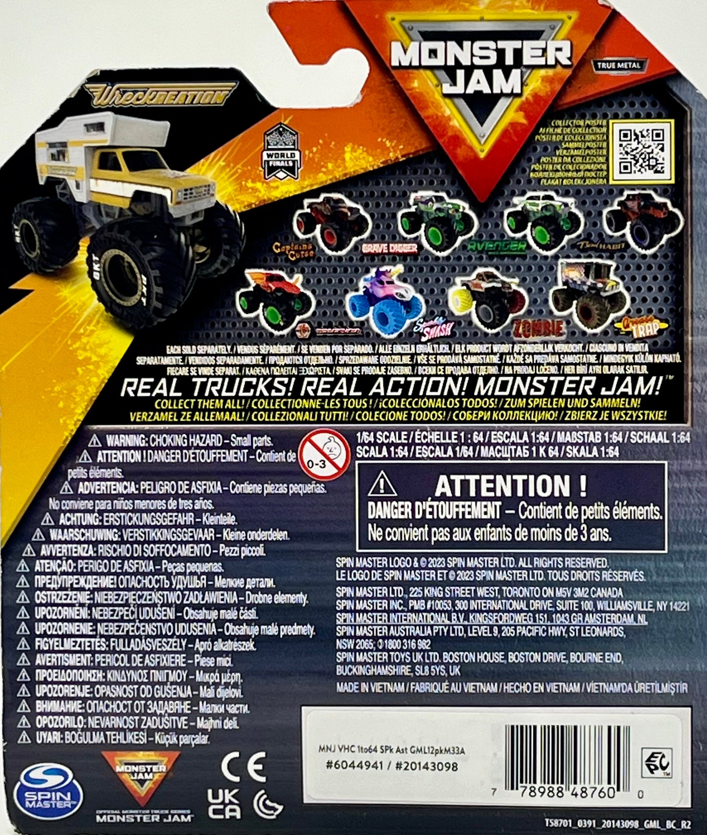 Monster Jam Series 33 Wreckreation 2023 Yellow and White