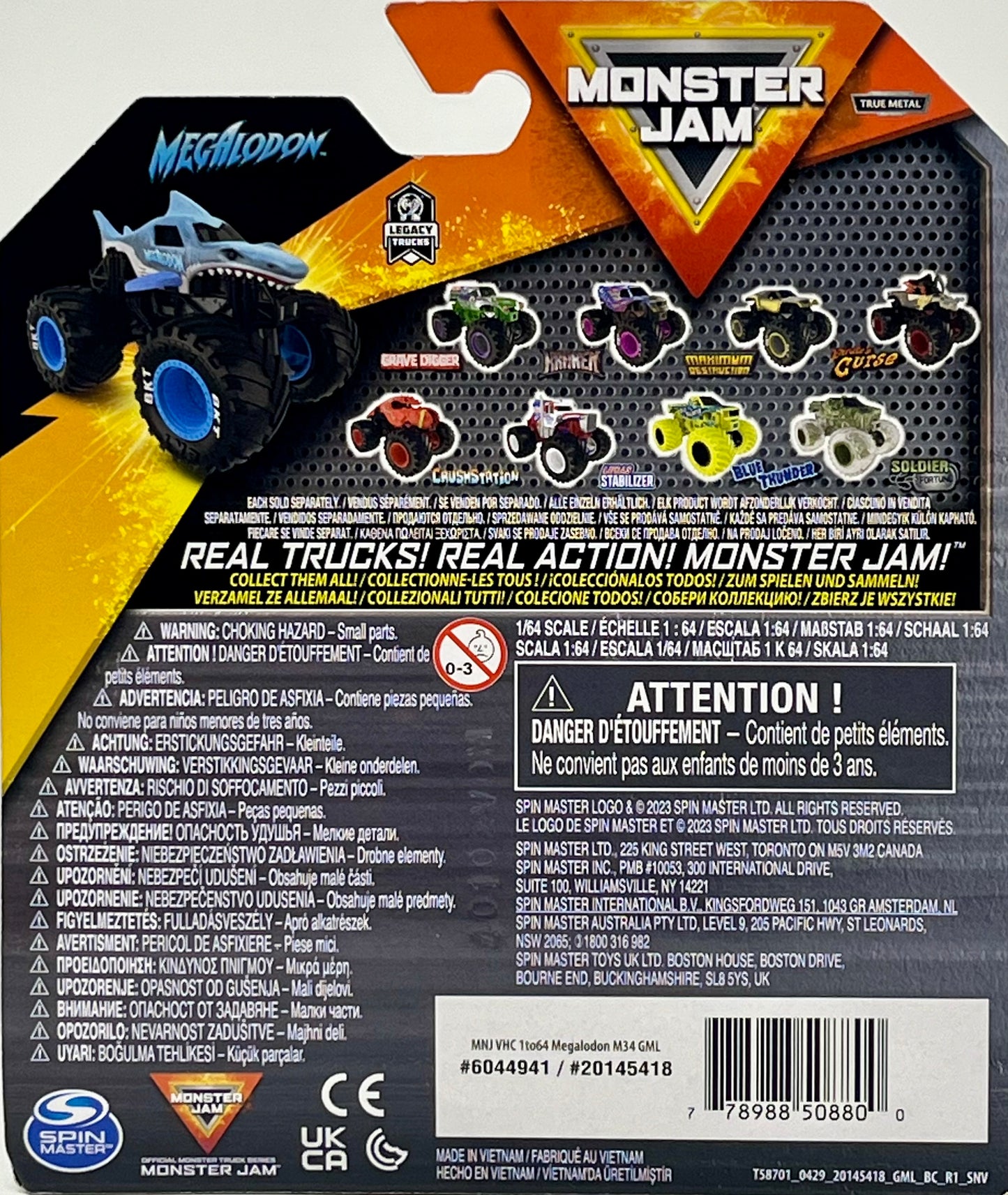 Spin Master Monster Jam Series 34  Megalodon 1/64 Legacy Trucks