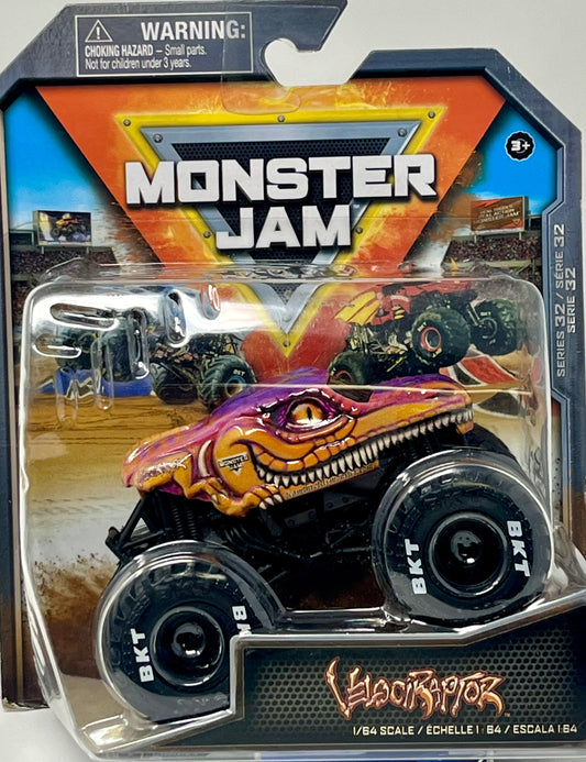 Monster Jam 2023 1:64 Diecast Truck Series 32 Arena Favorites Velociraptor