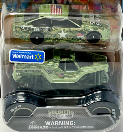 Monster Jam Monster Trucks Series 3 Soldier Fortune Truck and Car 1/64 Scale