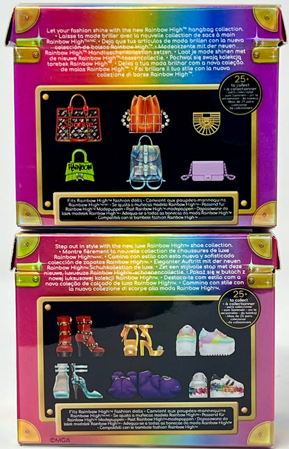 Set #1 Rainbow High Mini Accessories Studio Shoes & Handbag