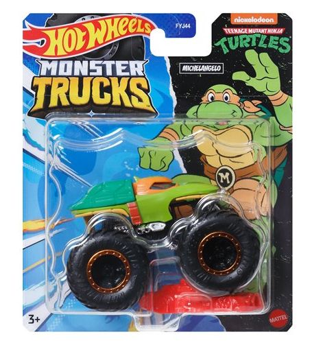 The Hot Wheels Monster Trucks TMNT Michelangelo w/ Crushed Car