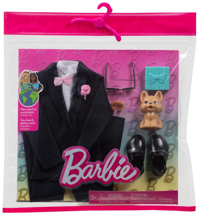 Barbie Clothes, Groom Fashion Pack for Ken Doll on Wedding Day, Tuxedo with Accessories for Complete Look