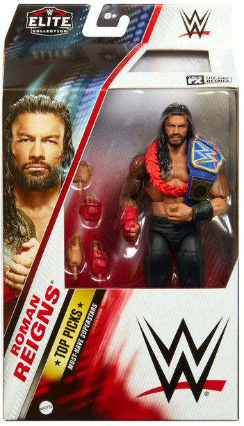 WWE Elite Top Picks Roman Reigns Action Figure & Accessories Set, 6-inch Collectible