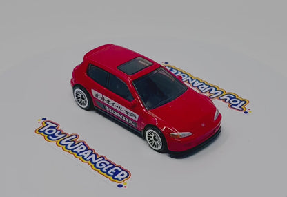 Two Hot Wheels  Red '92 Honda Civic EG (#4/10)  J-Imports